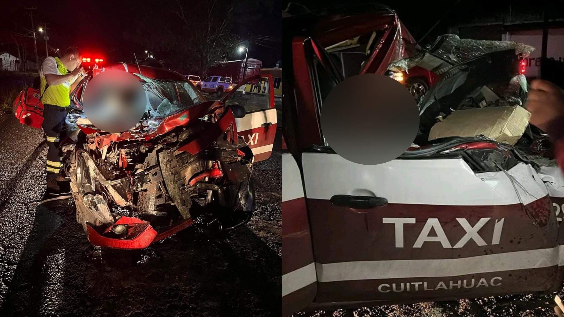 Taxi Choca Contra Alzadora de Caña en Cuitláhuac, Veracruz; Conductora Resultó Lesionada