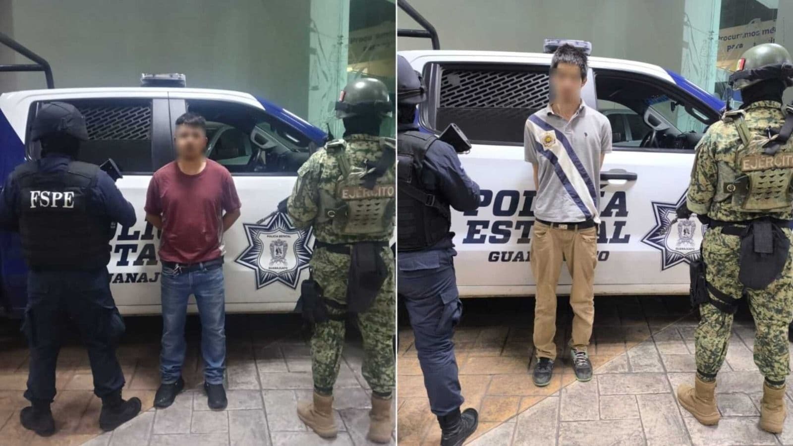 Detienen a Dos Hombres con Armas y Autos Robados en Yuriria; Traían Más de 500 Dosis de Droga