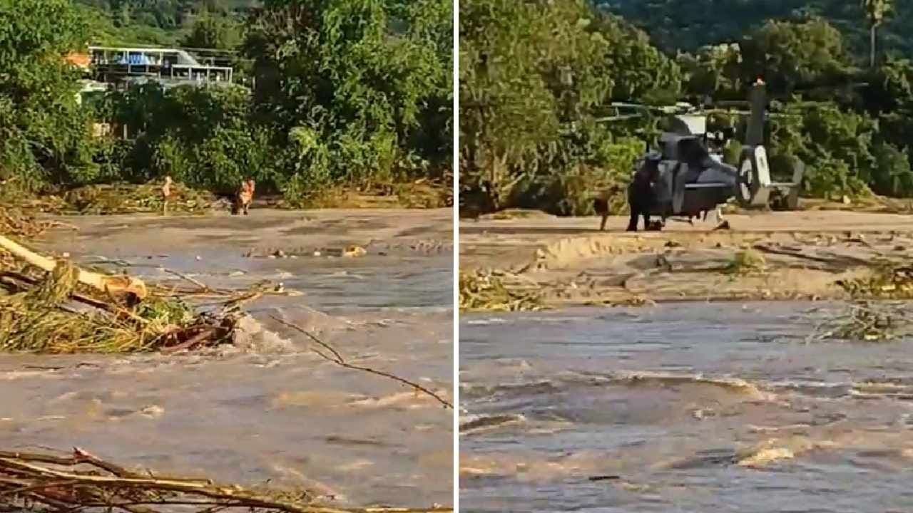 Así Fue el Rescate de una Familia en el Río Tecpan por Tormenta en Guerrero