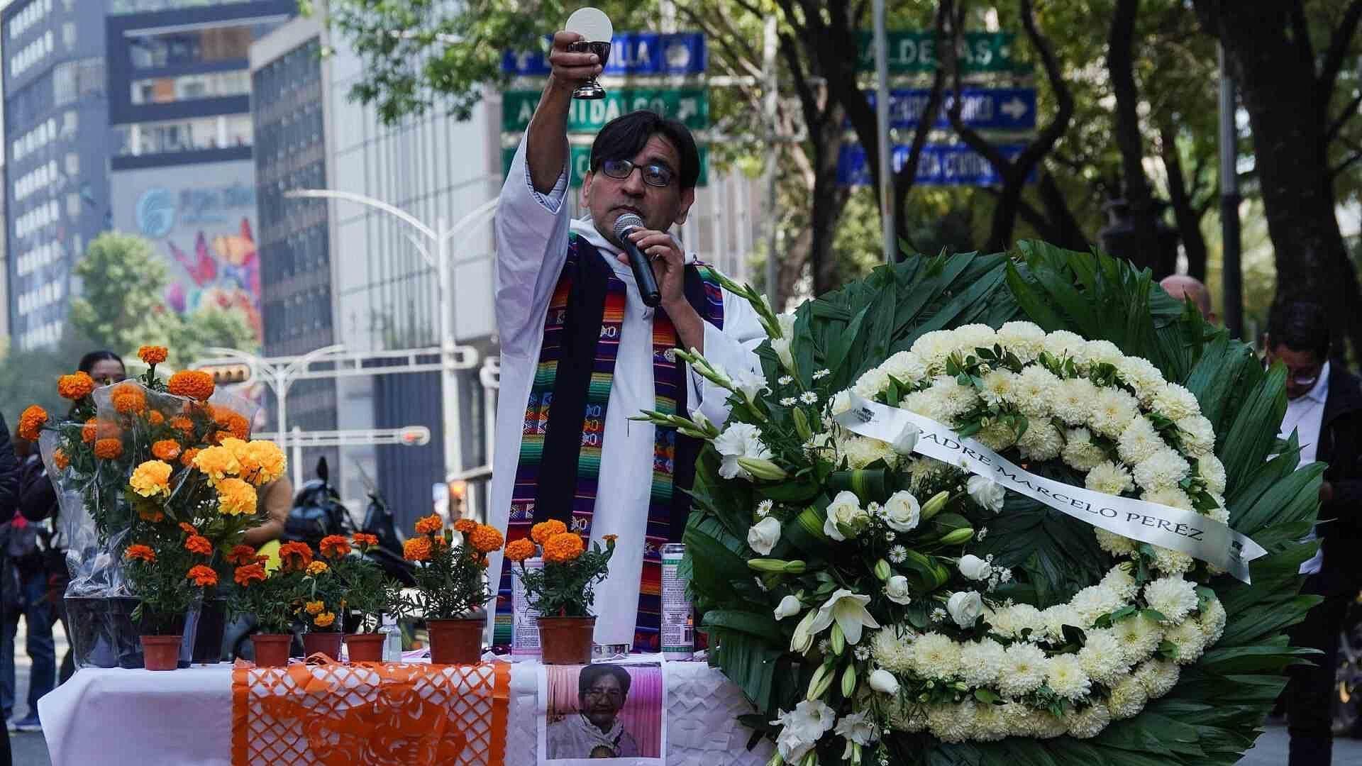 En Paseo de la Reforma, CDMX, Realizaron Misa al Padre Marcelo Pérez, Asesinado en Chiapas