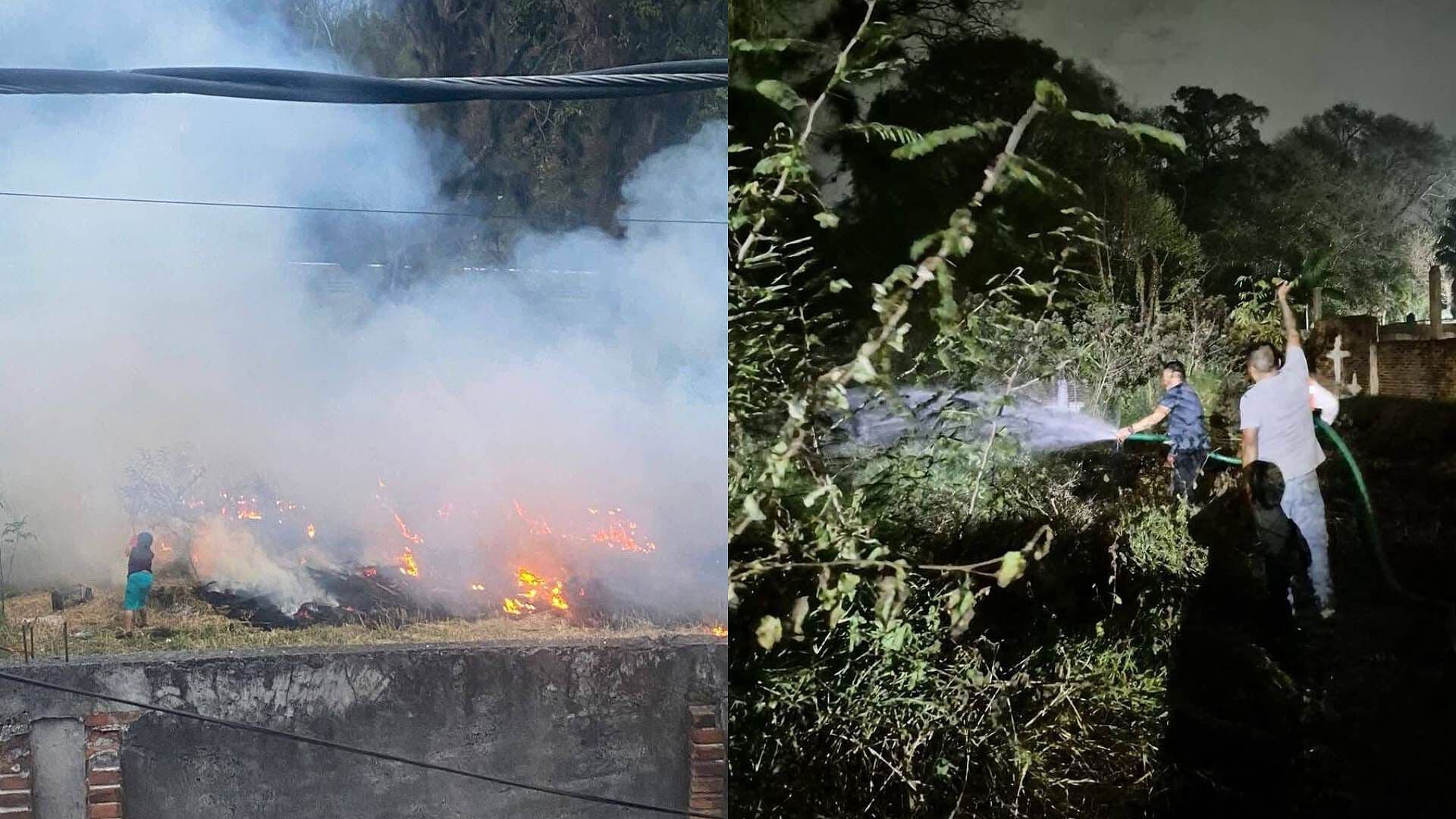 Incendio de Pastizal Fuera de Control Genera Alarma en Huiloapan, Veracruz