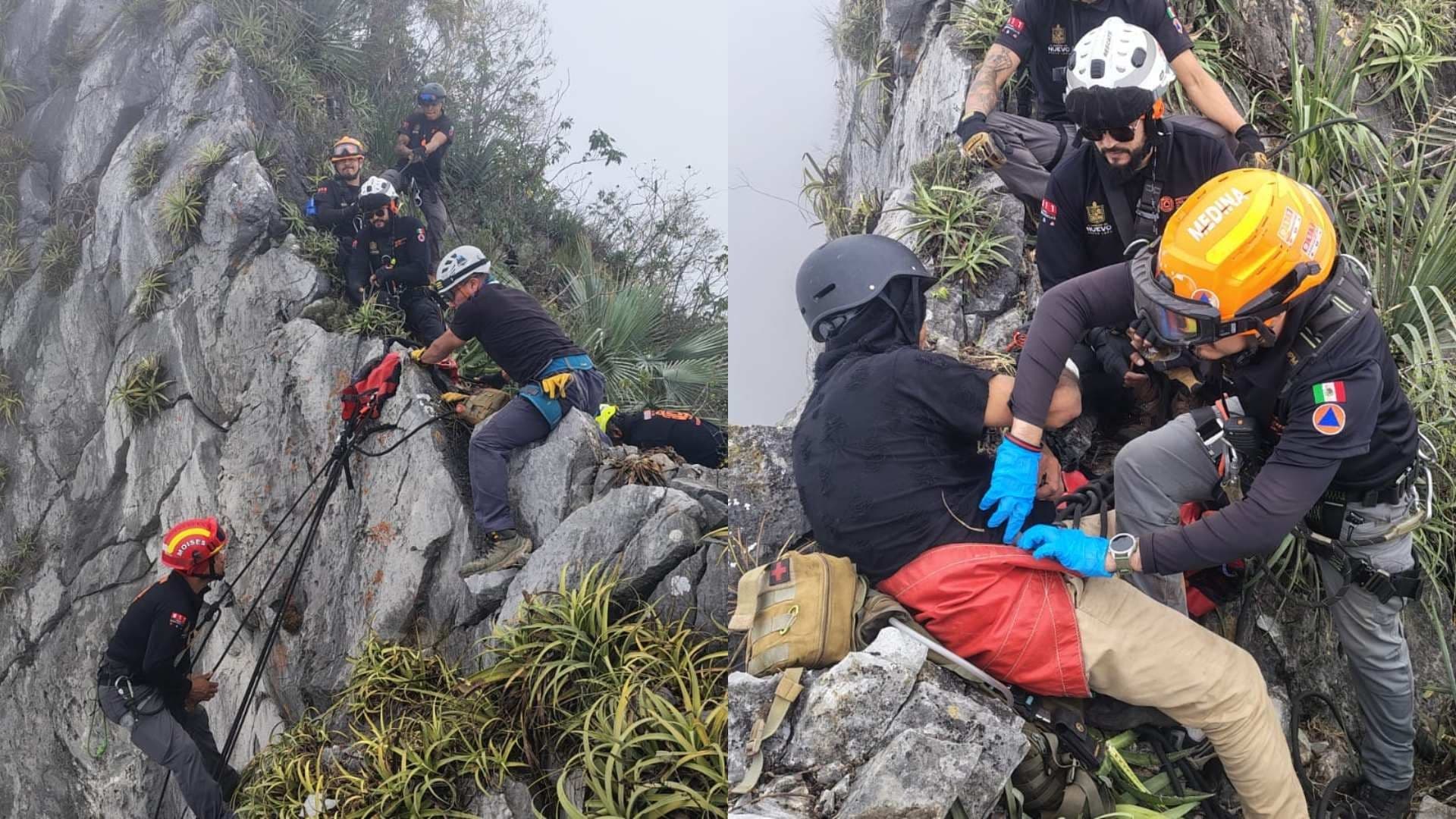 Rescatan a Hombre Atrapado en el Cerro de las Mitras en Nuevo León; Intentaba Recuperar Dron