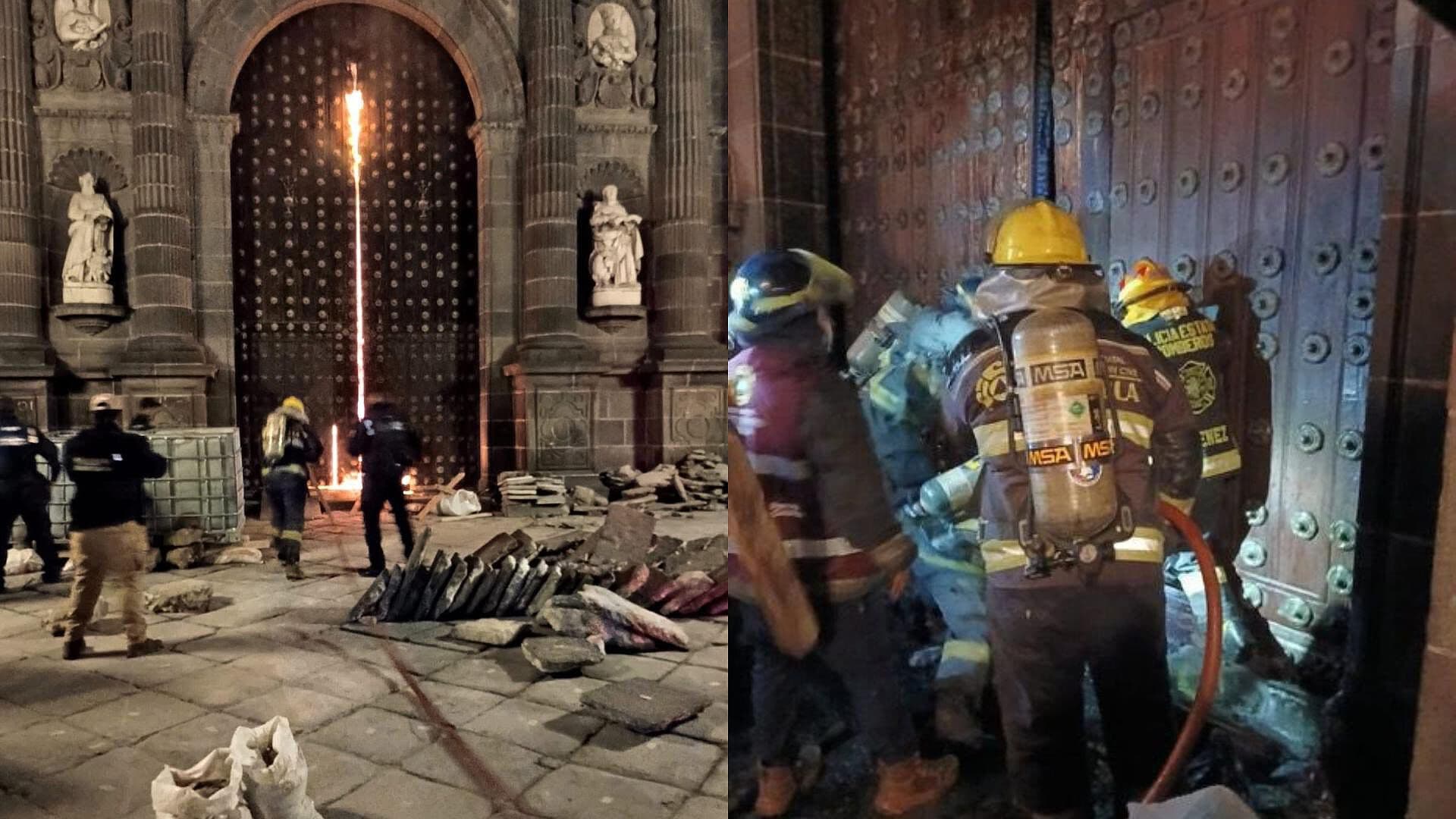 No Hay Fecha para la Restauración de la Puerta de Catedral que Fue Quemada en Puebla