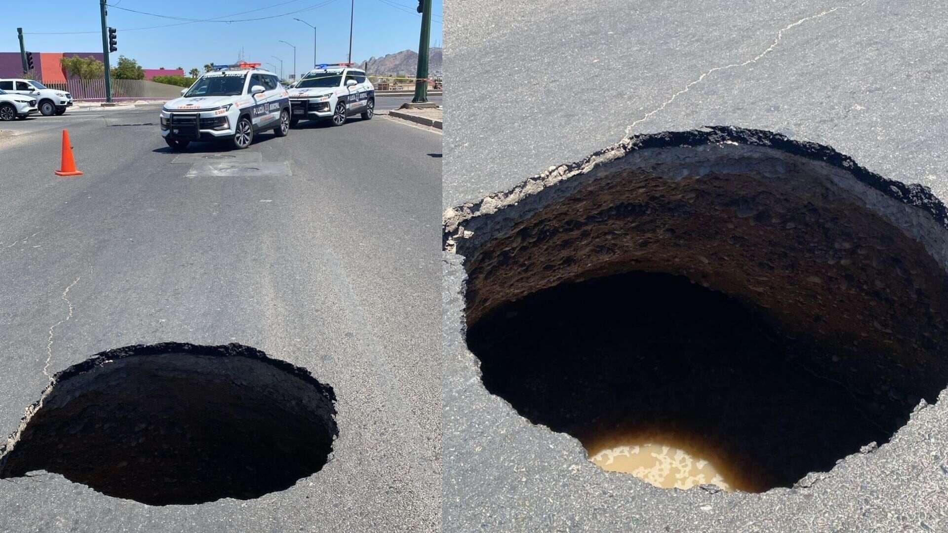 Reportan Socavón en Paseo Río Sonora y Bulevar Las Quintas; Cerrarán Vialidad Durante 3 Meses