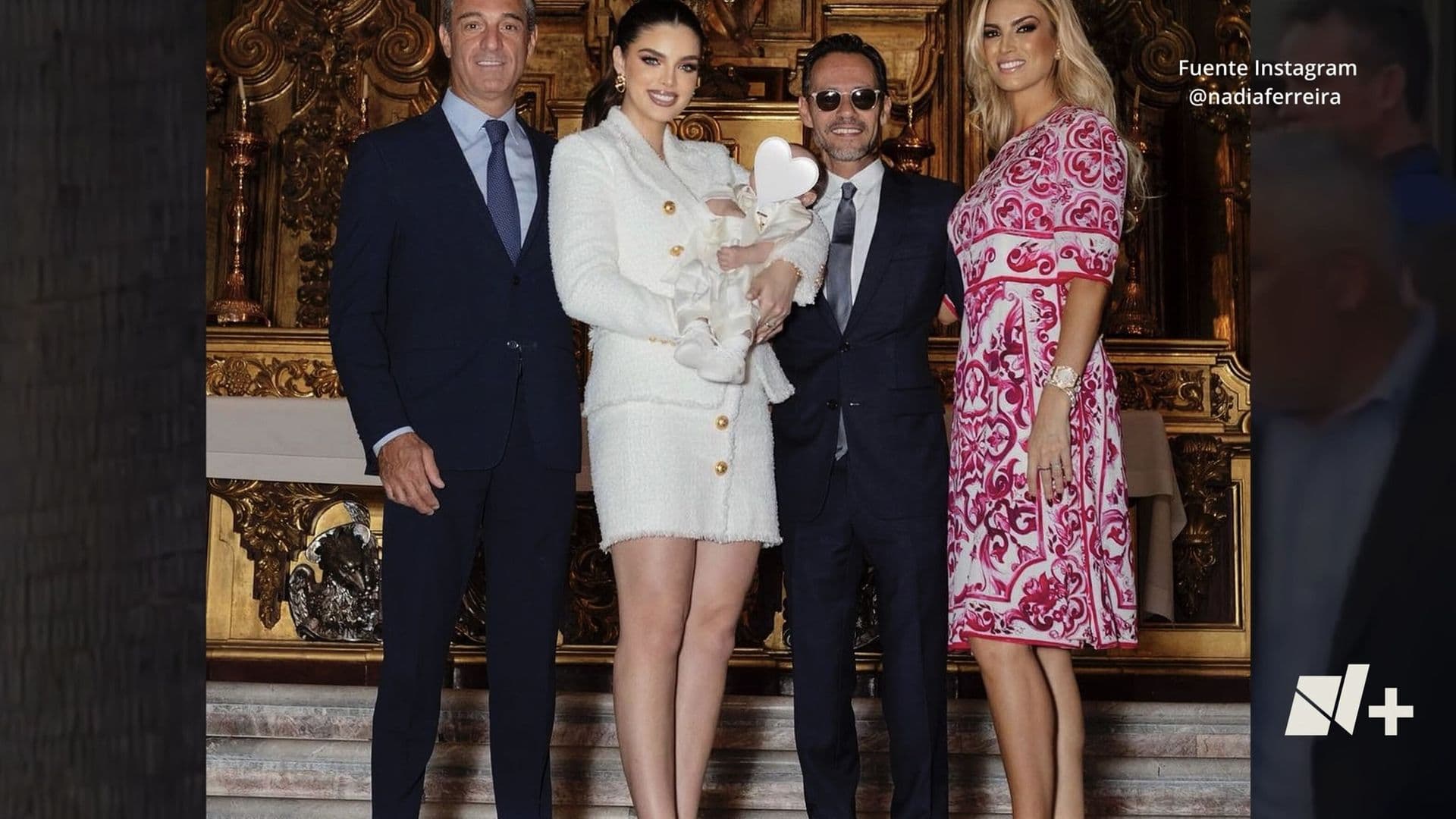 ¡Padrinos de Lujo! Marc Anthony y su esposa Nadia Ferreira Bautizan a su Hijo en México