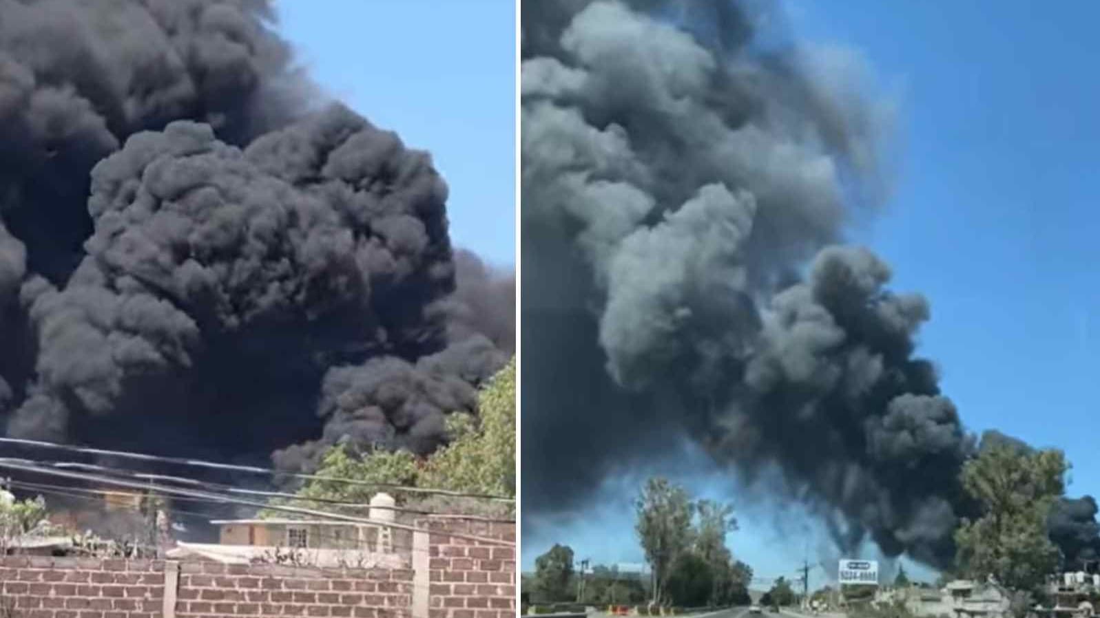 Reportan Fuerte Incendio en Huehuetoca, Edomex