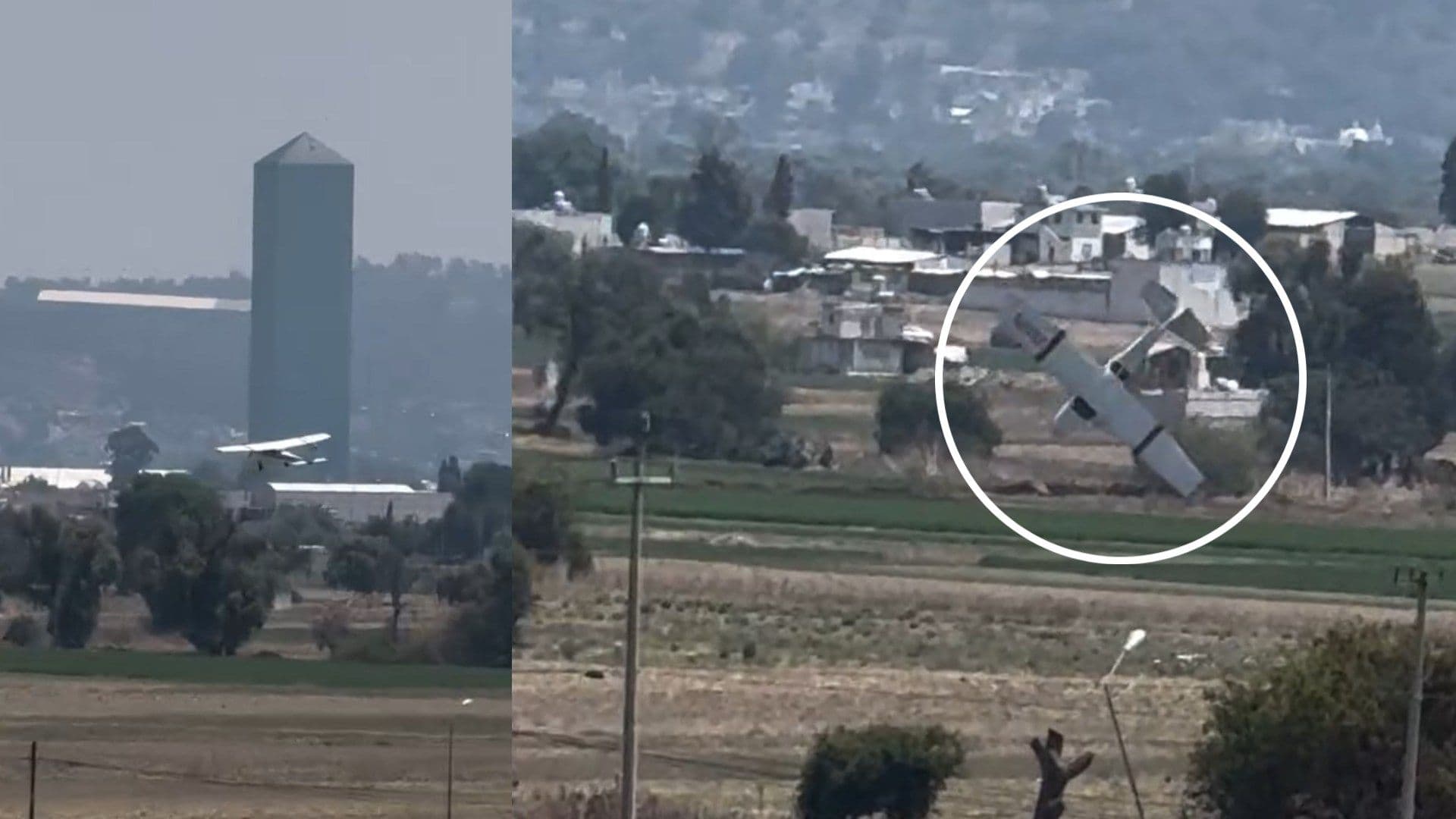Captan Momento del Desplome de Avioneta que Dejó Saldo de Cuatro Muertos en Huejotzingo, Puebla