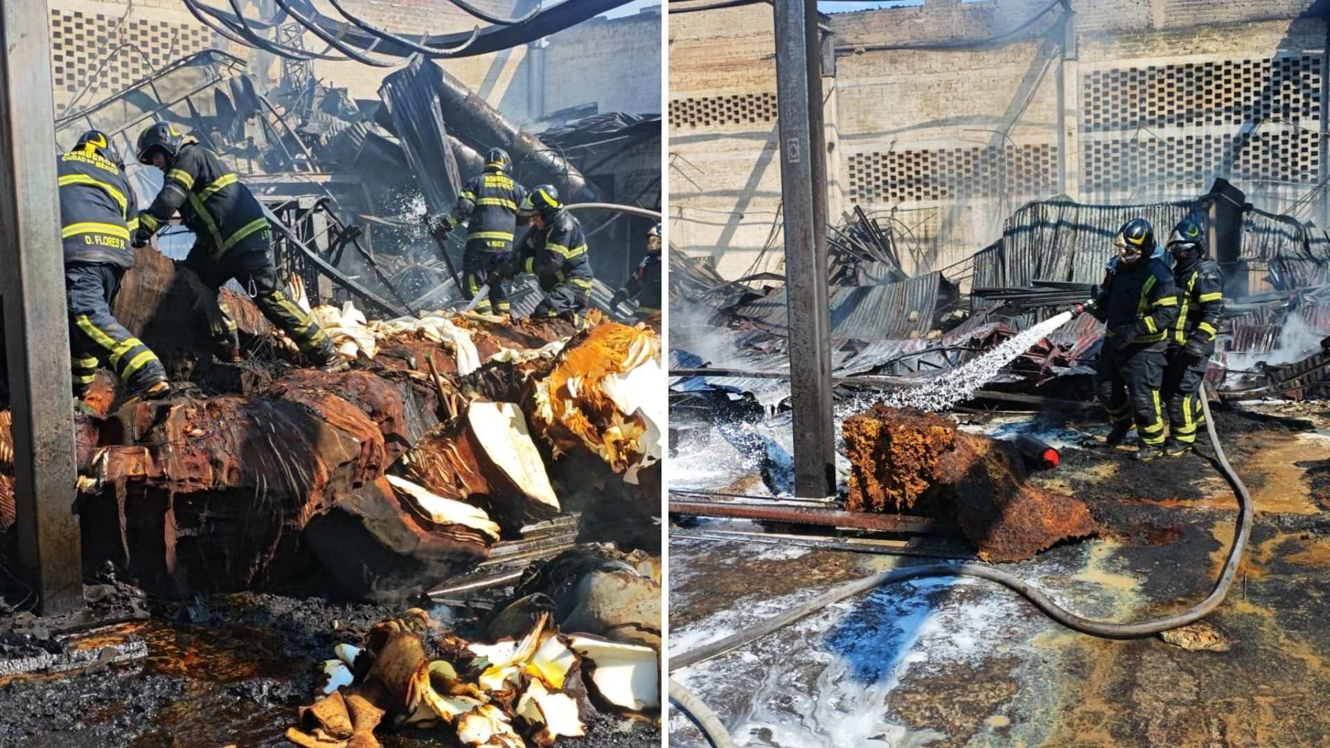 Posible Chispazo Provocó Incendio en Fábrica de Hule Espuma en Santa Martha Acatitla, Iztapalapa
