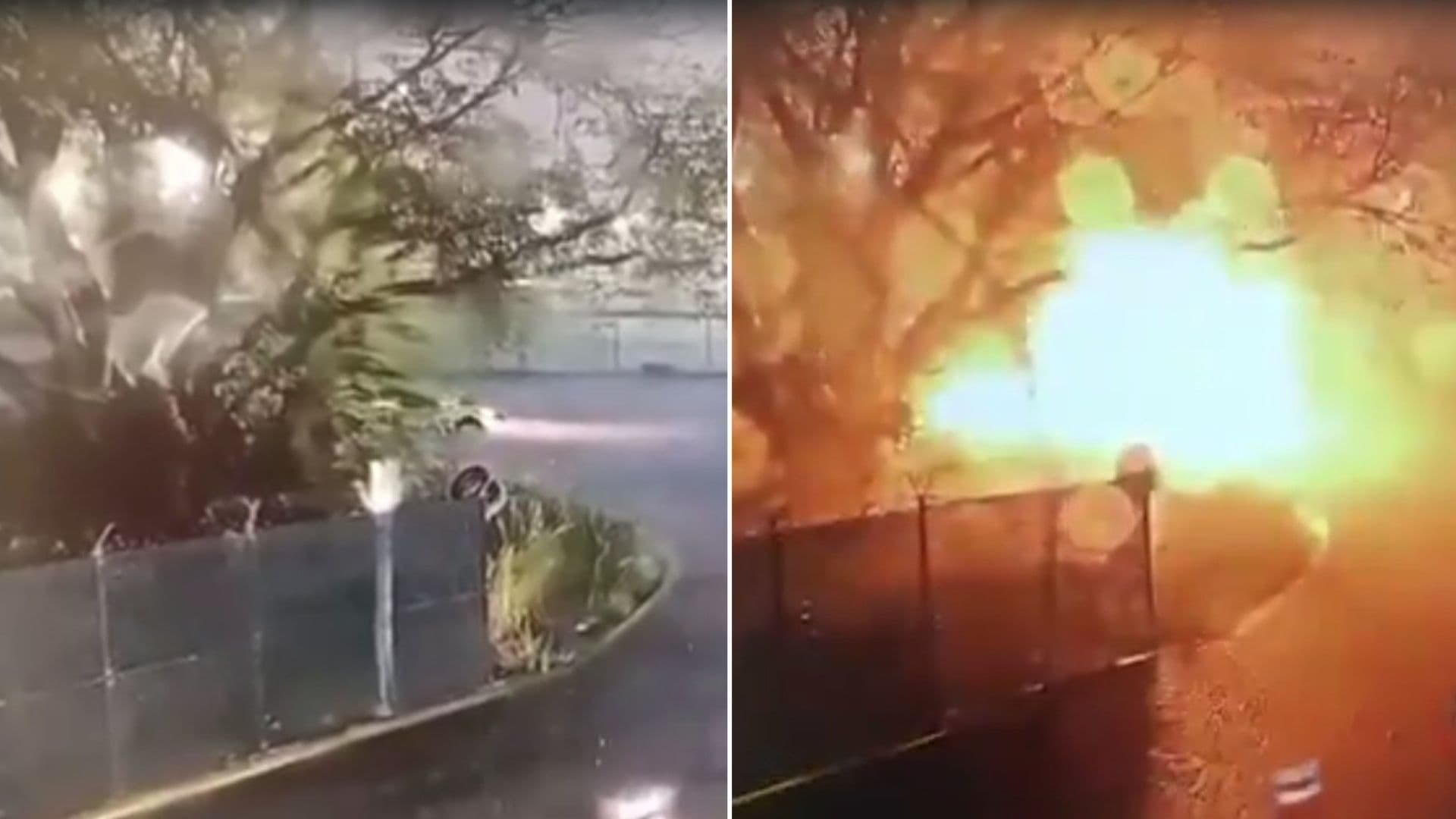 VIDEO: Auto Desató Incendio en Refinería Olmeca de Dos Bocas en Tabasco
