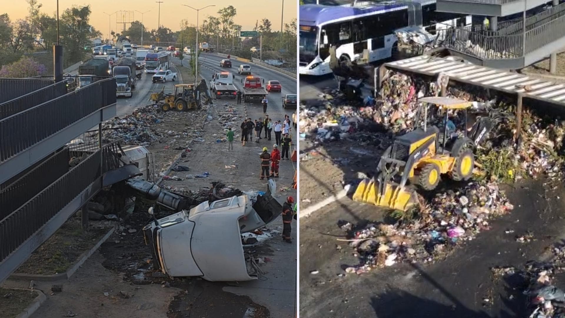 Tráiler Choca Contra Estación de Mi Macro Periférico y Deja Esparcidas 20 Toneladas de Basura