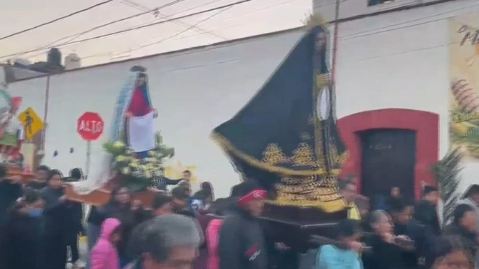Inicia la Procesión de Imágenes Veneradas en San Pedro Cholula, Puebla