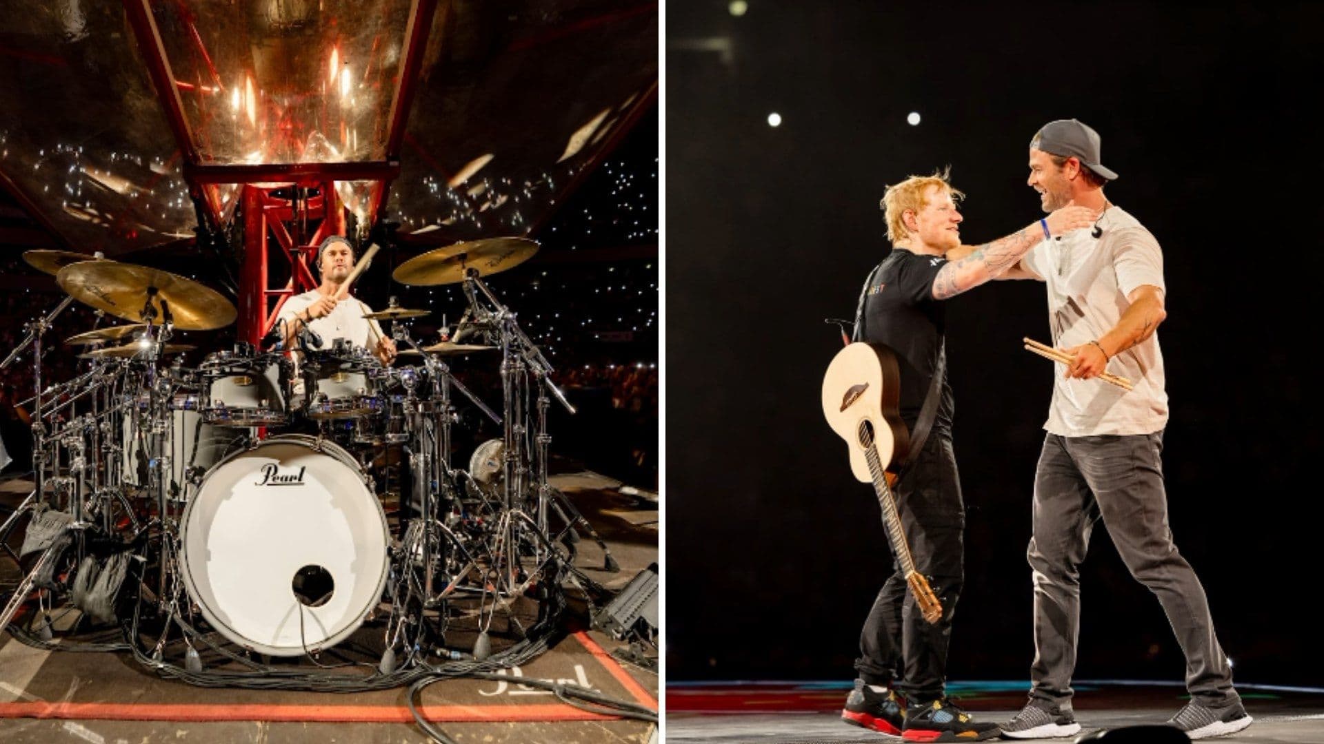 Chris Hemsworth Sorprende Tocando la Batería en un Concierto de Ed Sheeran