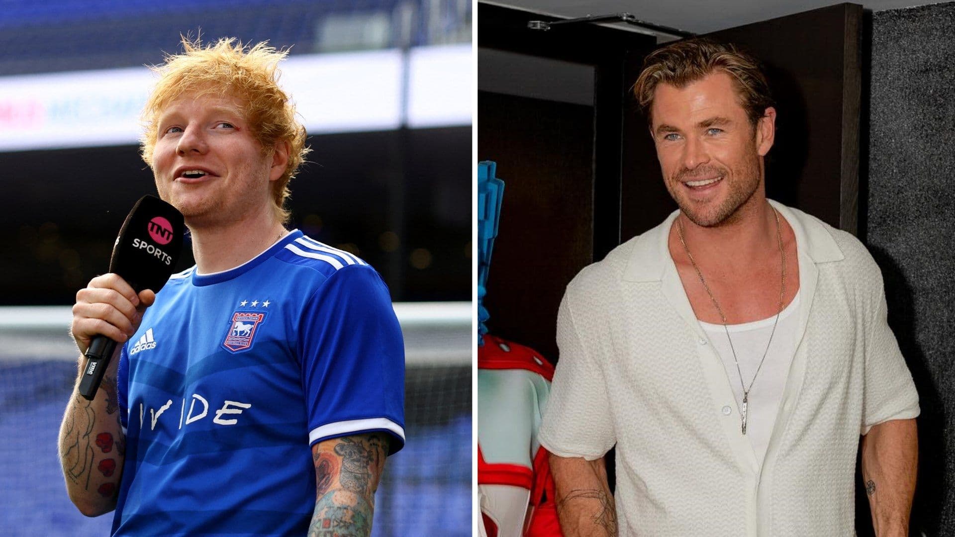 ¡'Thor' y Ed Sheeran Juntos! Chris Hemsworth se Sube a Tocar la Batería en Especial Canción