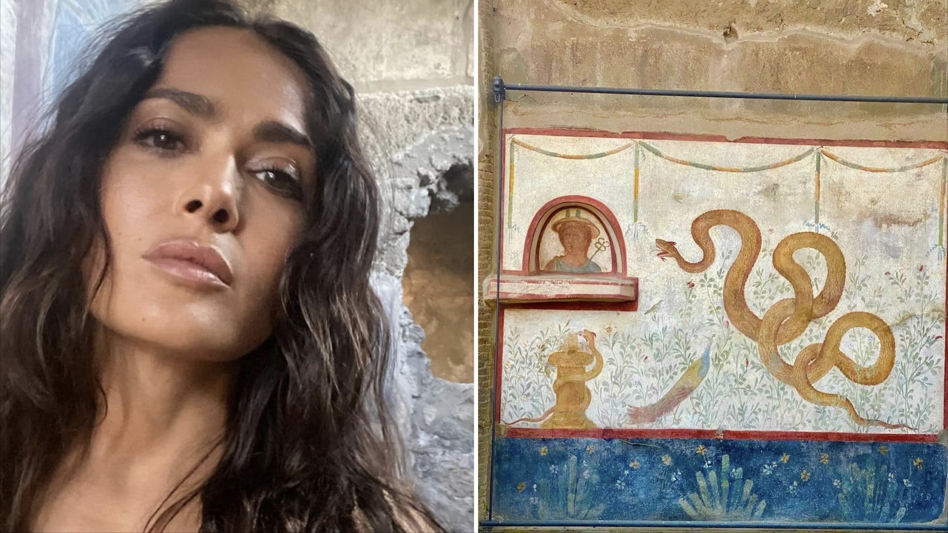 Salma Hayek Presume Viaje a las Ruinas de Pompeya