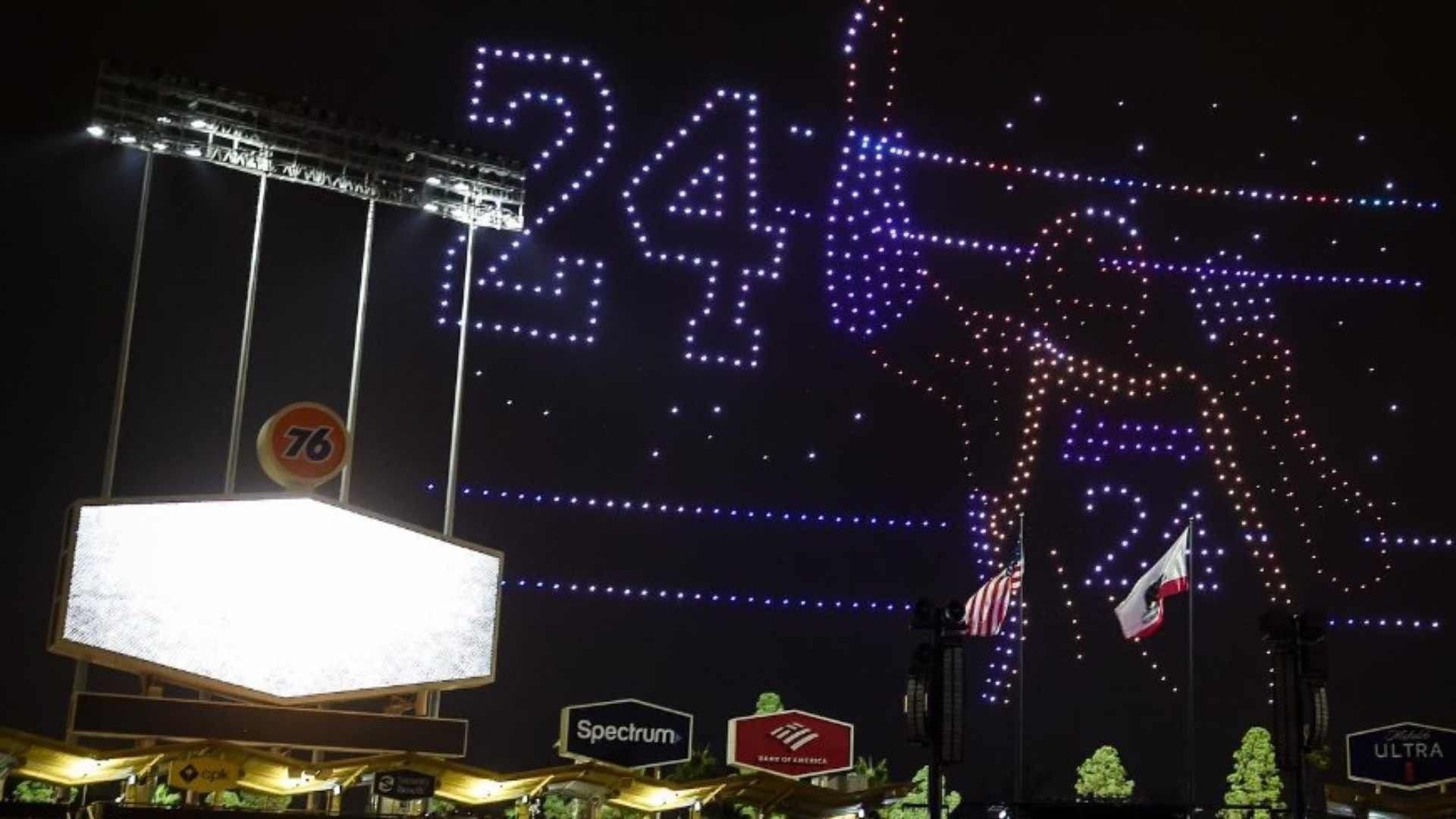 Dodgers Dedican Impresionante Show de Drones a Kobe Bryant