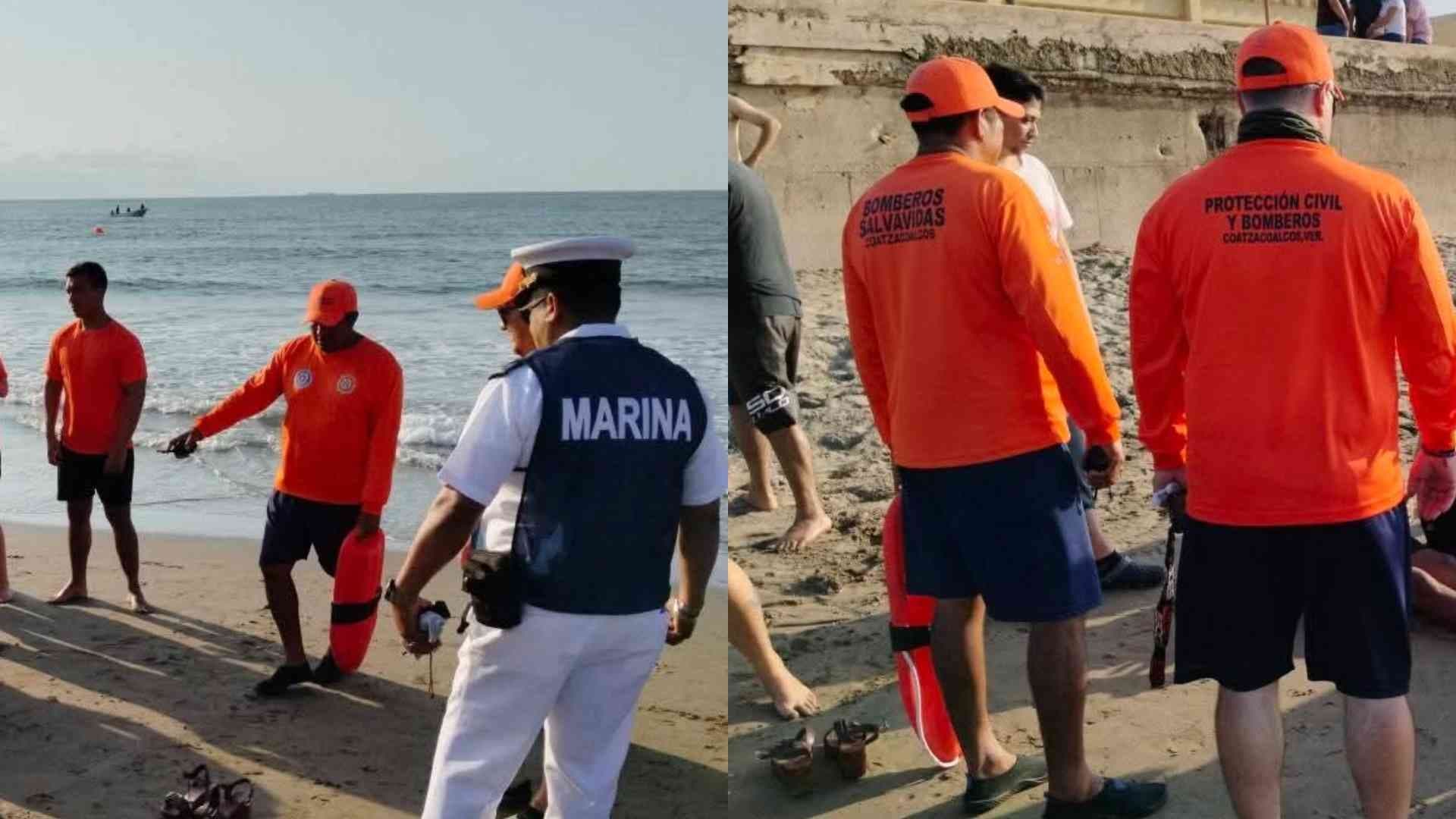 Rescatan a Dos Personas de Morir Ahogadas en Playa de Coatzacoalcos, Veracruz