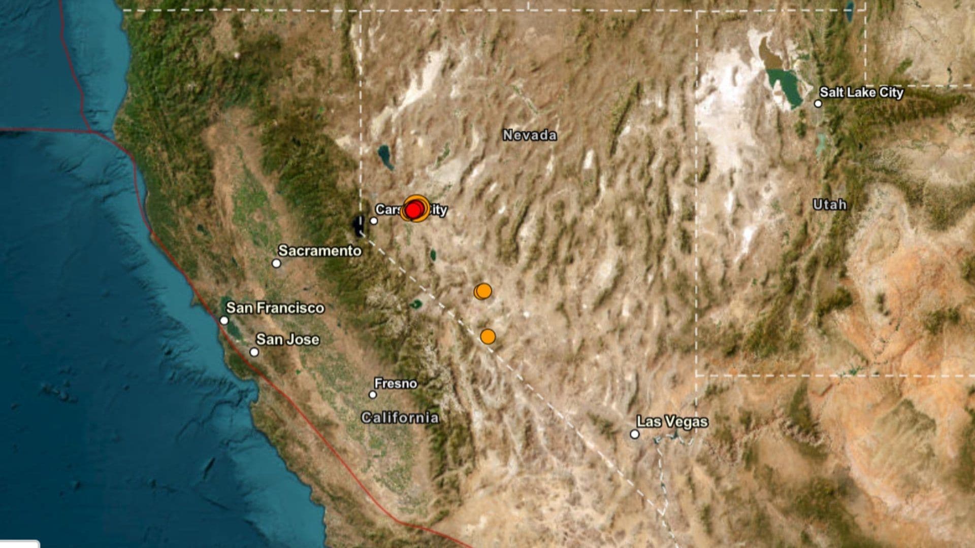 Sismo Magnitud 5.7 Sacude Zona Rural de Nevada; No Reportan Daños