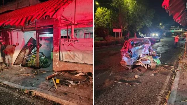 Cuantiosos daños dejó el accidente de un auto de lujo en la Recta a Cholula. Foto: Franco Arteaga | N+