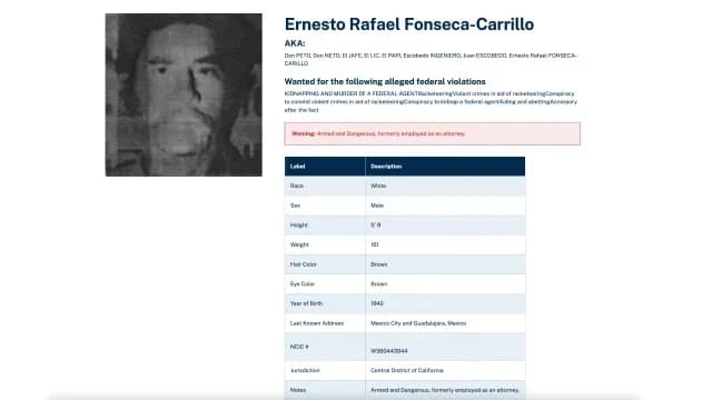 Ficha de Don Neto en la DEA
