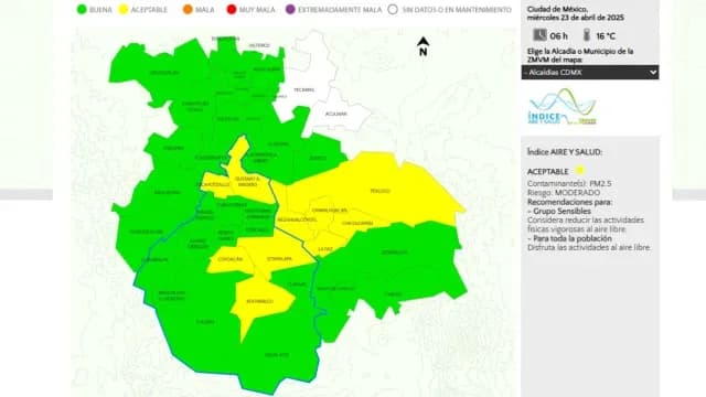 Calidad del aire en CDMX y Edomex. Foto: aire.cdmx.gob