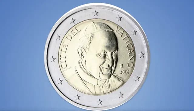 Moneda de dos euros del papa Francisco emitida por El Vaticano