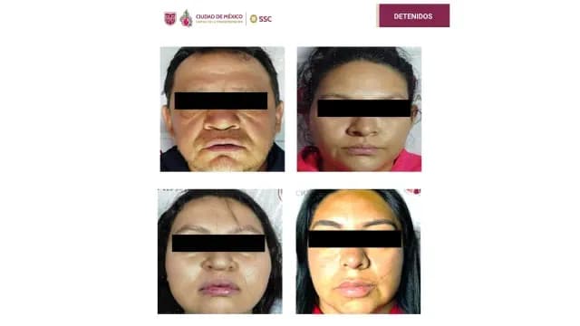 Personas detenidas durante cateo en CDMX. Foto: SSC