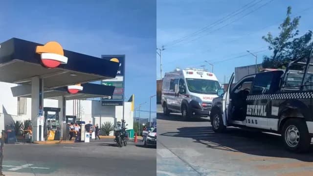 Sujetos armados asaltan gasolinera en Tlaxcala. Foto: Redes Sociales