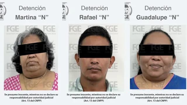 Tres personas detenidas en flagrancia durante operativos en Benito Juárez, Quintana Roo. Foto: FGE