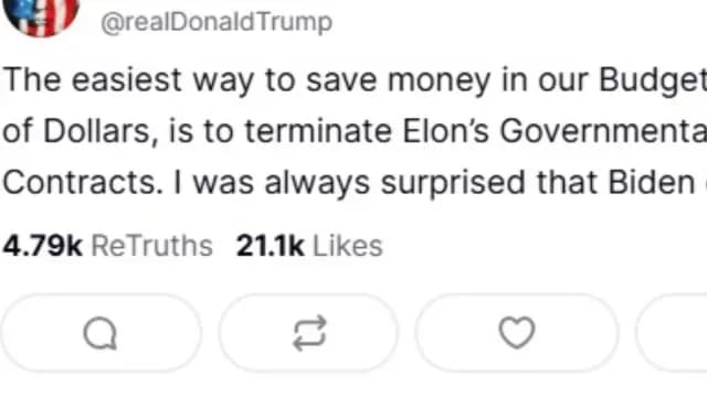 Donald Trump amenaza con recortar contratos a empresas de Elon Musk