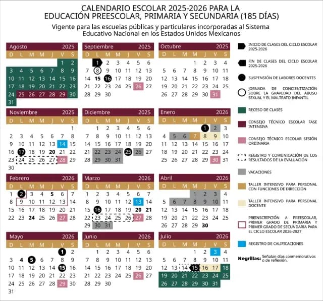 Calendario Escolar SEP.