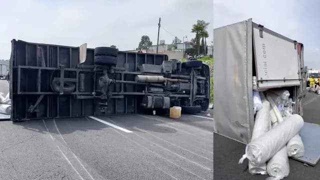 La unidad transporaba material con sentido a la ciudad de Puebla. Foto: N+