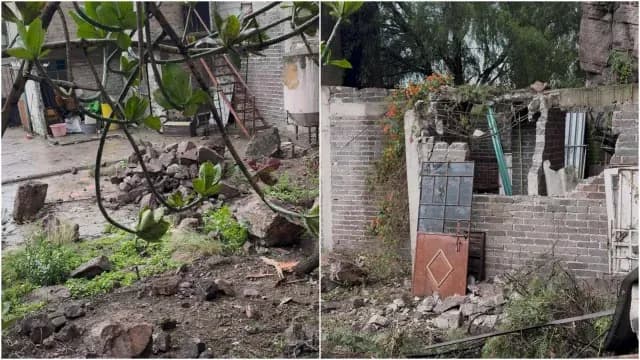 Desgajamiento de cerro en la Cantera, Tlalnepantla. Foto: N+