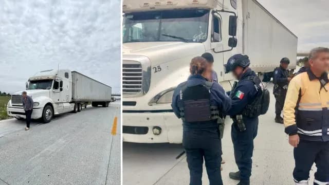 La Policía Estatal evitó el robo de un tráiler sobre la autopista Cuacnopalan-Cuapiaxtla. Foto: SSP Puebla