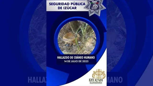 Localizan objeto con características similares a un cráneo humano. Foto: SSP Izúcar