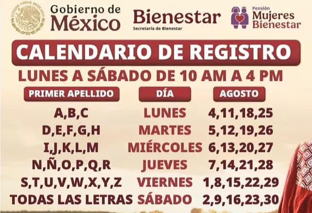Calendario de registro de acuerdo con letra del apellido. Foto: YouTube @ClaudiaSheinbaumP