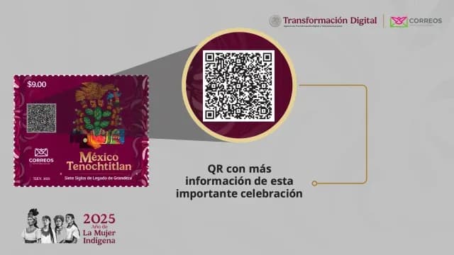 El nuevo timbre postal cuenta con un QR