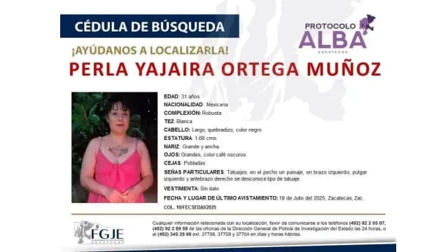 Enfermera desaparecida en Zacatecas. Foto: Protocolo ALBA