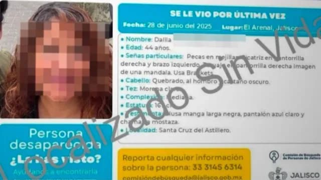 Dalila había denunciado a su expareja por violencia familiar. Comisaría de Búsqueda de Jalisco