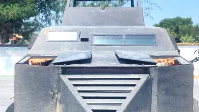 Vehículo asegurado en Miguel Alemán, Tamaulipas. Foto: Gabinete de Seguridad