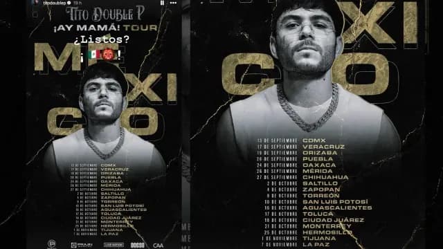 Tito Double P llegará a Puebla en su gira de México. Foto: Instagram @titodoublep