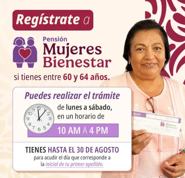 Pension mujeres Bienestar Fecha Límite