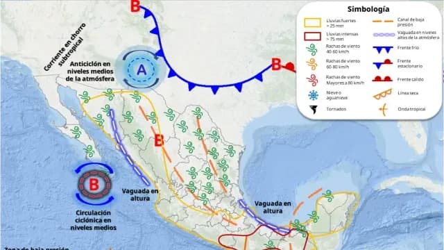 Trayectoria prevista del primer frente frío. Foto: SMN