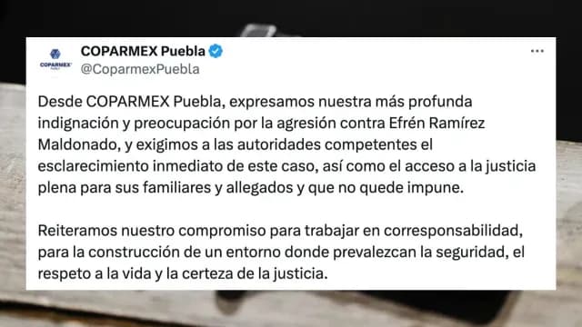Piden justicia por la muerte del empresario joyero Efraín Ramírez. Foto: Coparmex Puebla
