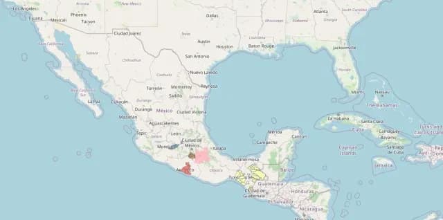 Mapa de estados donde va a sonar la alerta sísmica
