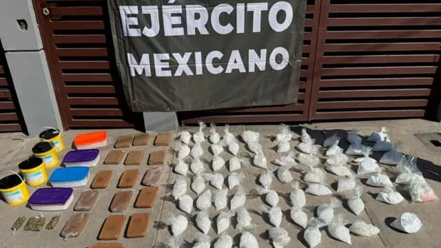 Fentanilo y drogas decomisadas en Baja California. Foto: Gabinete de Seguridad