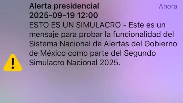 Mensaje de alerta por Simulacro Nacional 2025. Foto: Captura de pantalla