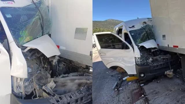 Transporte público se accidenta en la México-Puebla. Foto: x @ciudadano_pue