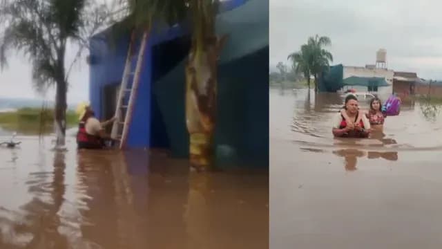 Desbordamiento en Tototlán, Jalisco. Foto: Protección Civil del Estado de Jalisco