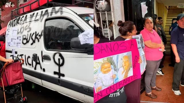 Multitud irrumpe en panadería de Ex pareja de Andrea Negrete. Foto: N+