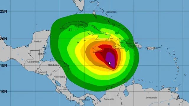 Probabilidad de vientos del ciclón Melissa en el Atlántico. Foto: NHC